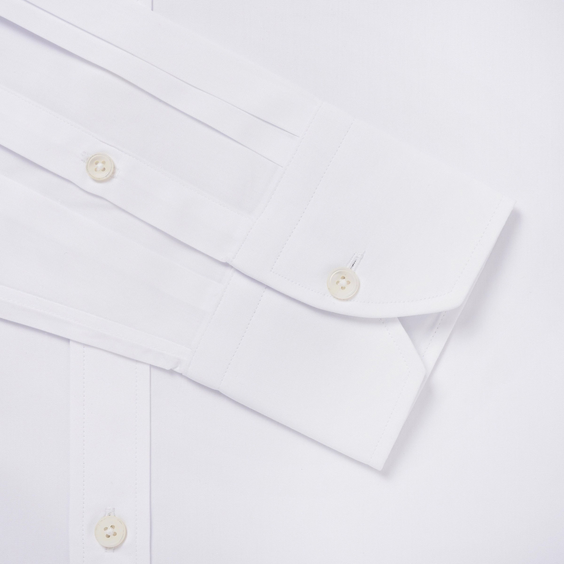 White Tailored Fit Double Cuff Ramses Poplin Formal Shirt