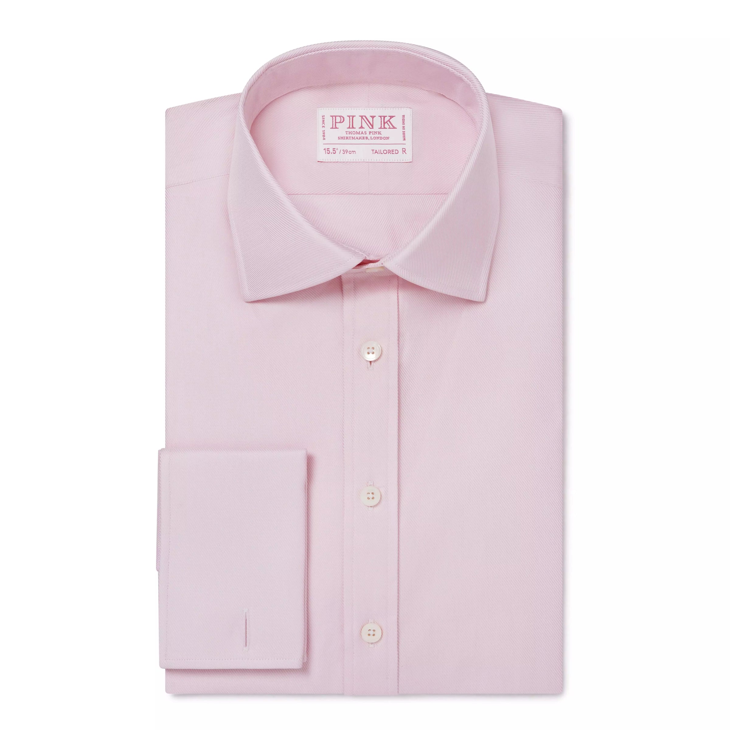 Pale Pink Tailored Fit Double Cuff Royal Twill Formal Shirt