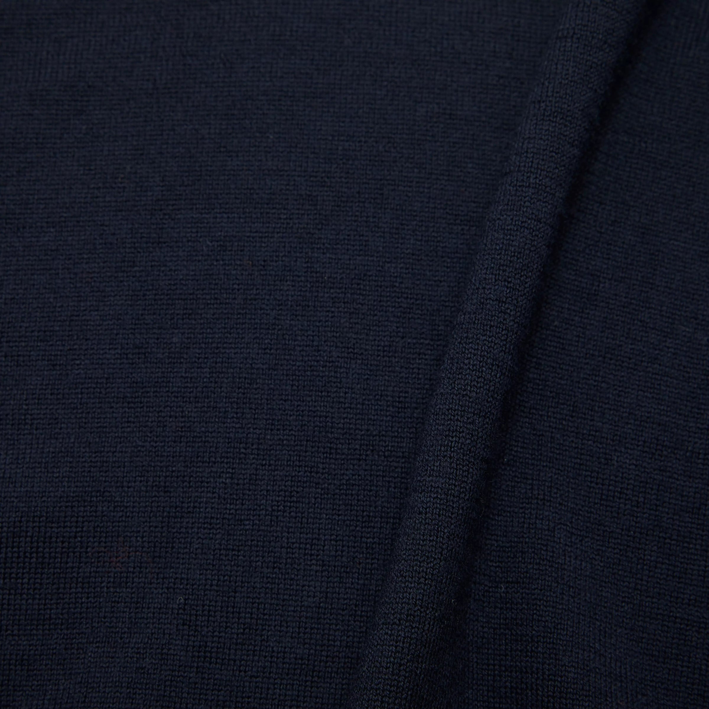 Navy Blue Merino Wool V-Neck Sweater