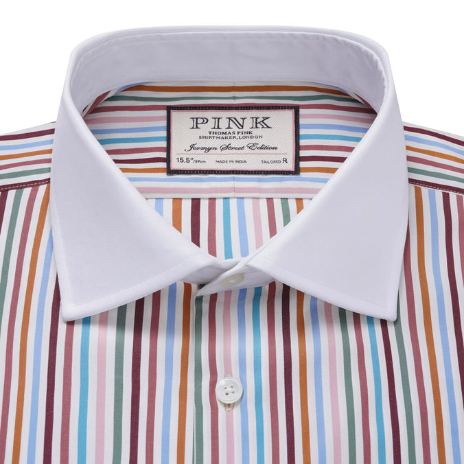 Multicolour Tailored Fit Multi Bengal Stripe Formal Shirt