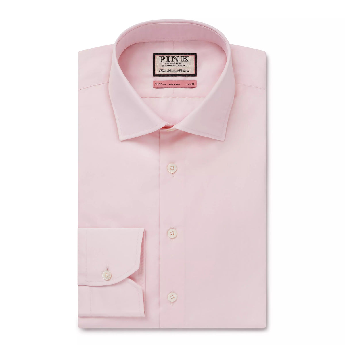 Pale Pink Classic Fit Cotton Satin Formal Shirt