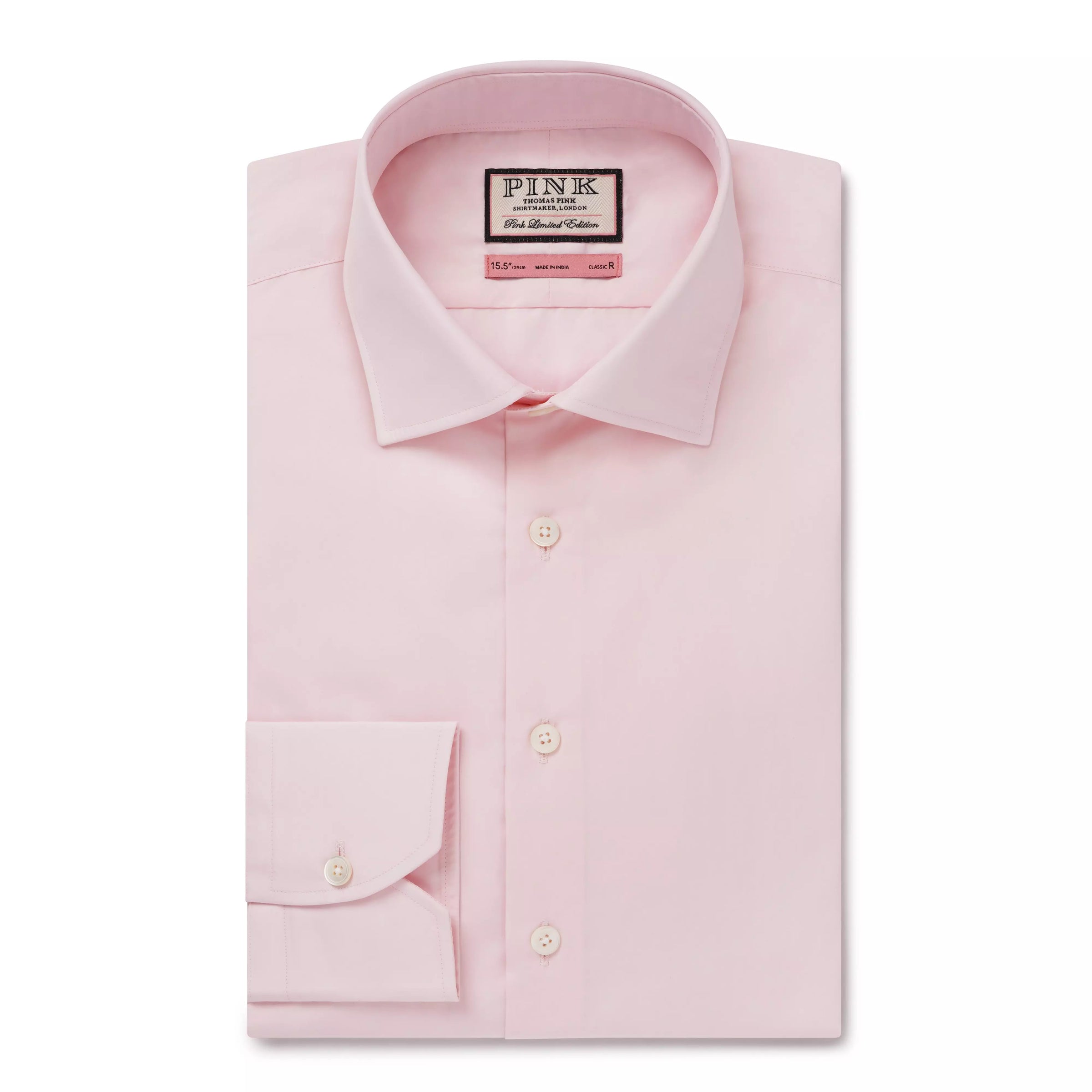 Pale Pink Classic Fit Cotton Satin Formal Shirt