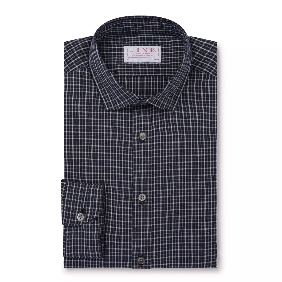 Navy Blue Slim Fit Smart Casual Indigo Check Shirt