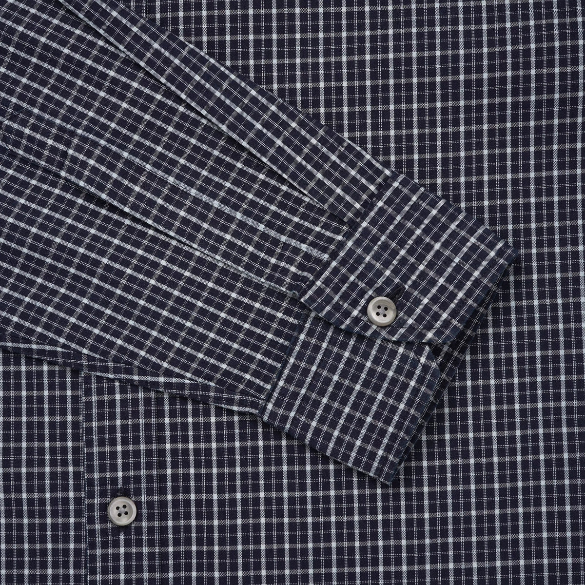Navy Blue Slim Fit Smart Casual Indigo Check Shirt