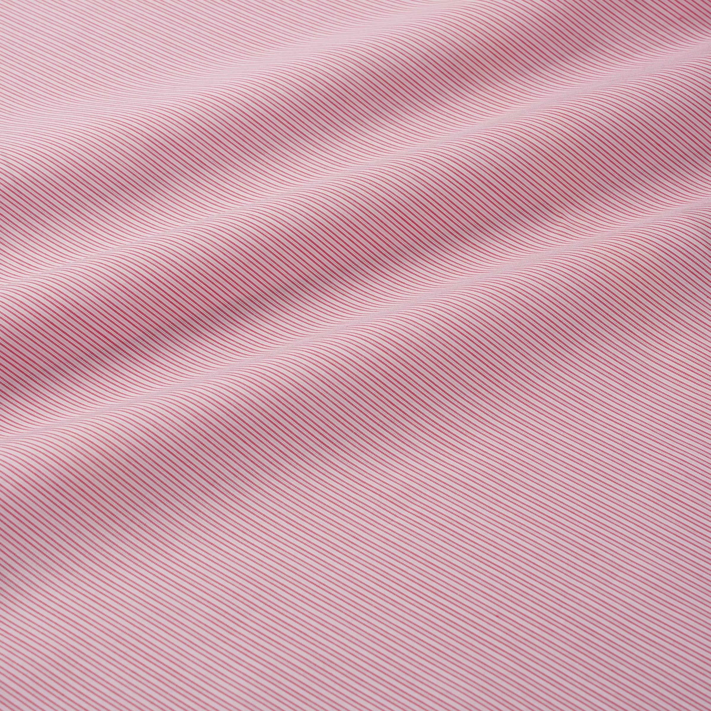 Pink & White Slim Fit Poplin Needle Stripe Formal Shirt