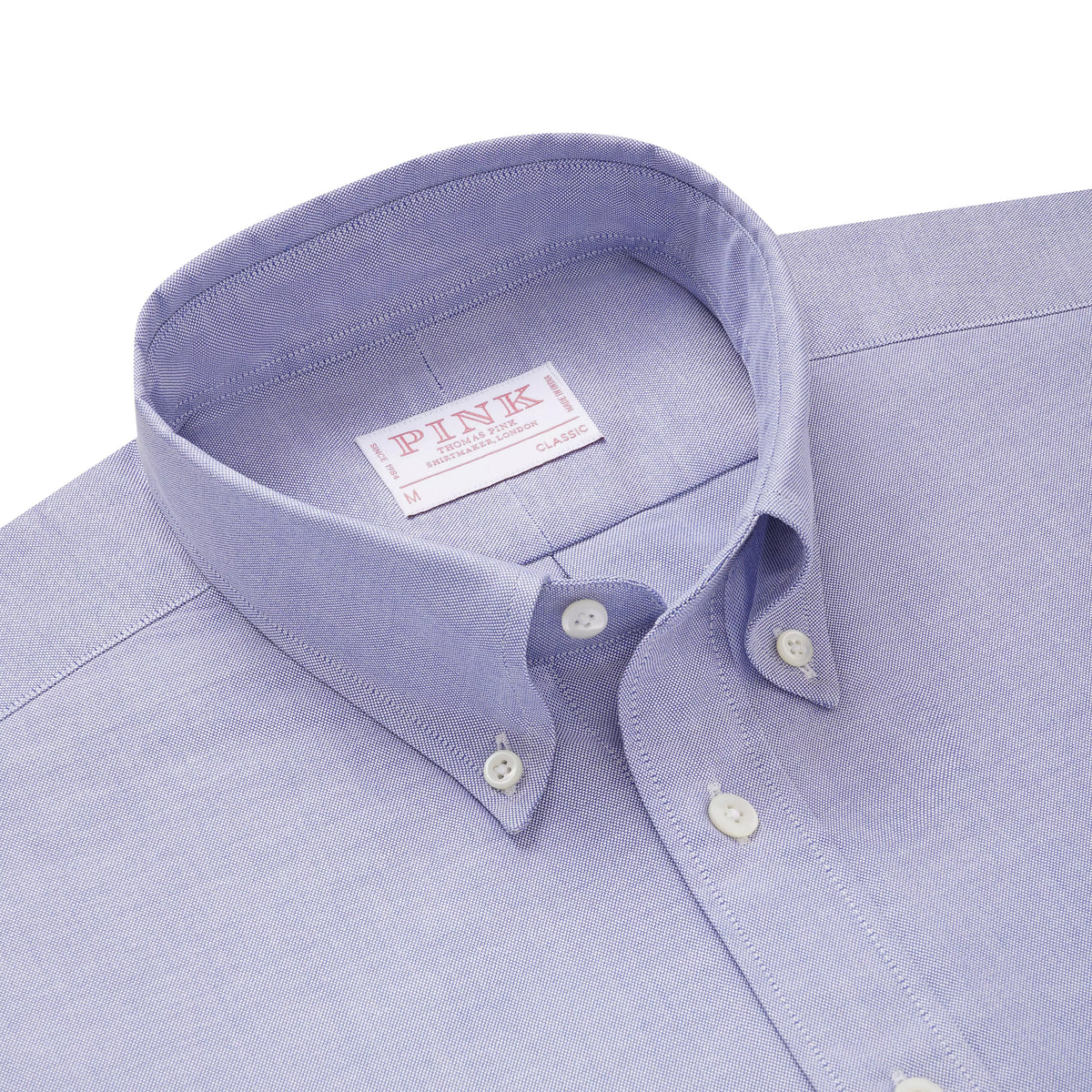Blue Classic Fit Smart Casual Button Down Open Weave Oxford Shirt